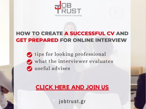 HR Job Trust семинар:Как да подготвим CV и как да се подготвим за интервюто, онлайн на 14 март